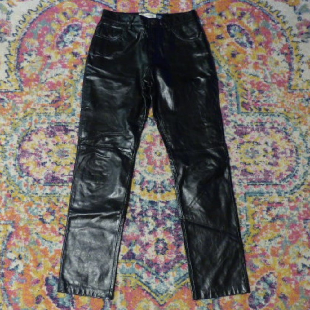 GAP black leather pants Size 6
